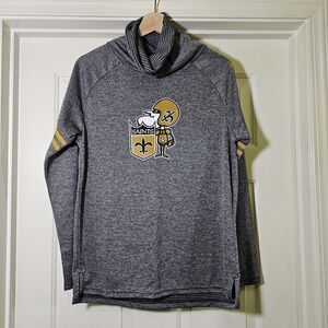 Nike Dri-Fit NFL New Orleans Saints Women's Funnel Turtle Neck Sweatshirt Small